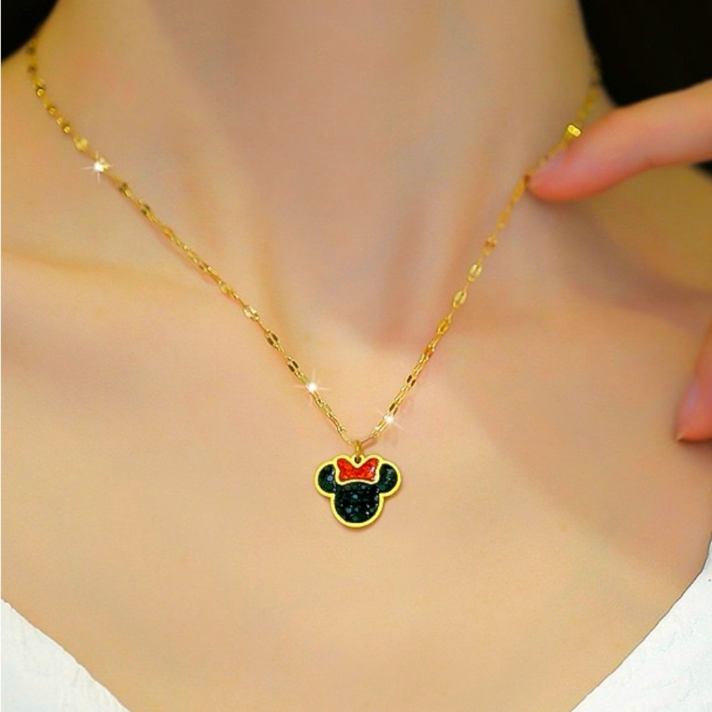 Gold-tone Minnie necklace